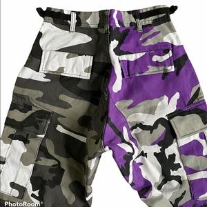 CAMO CUT COLOUR CARGO PANTS